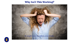 Woman grabbing her hair in frustration while staring at a draft that isn't working